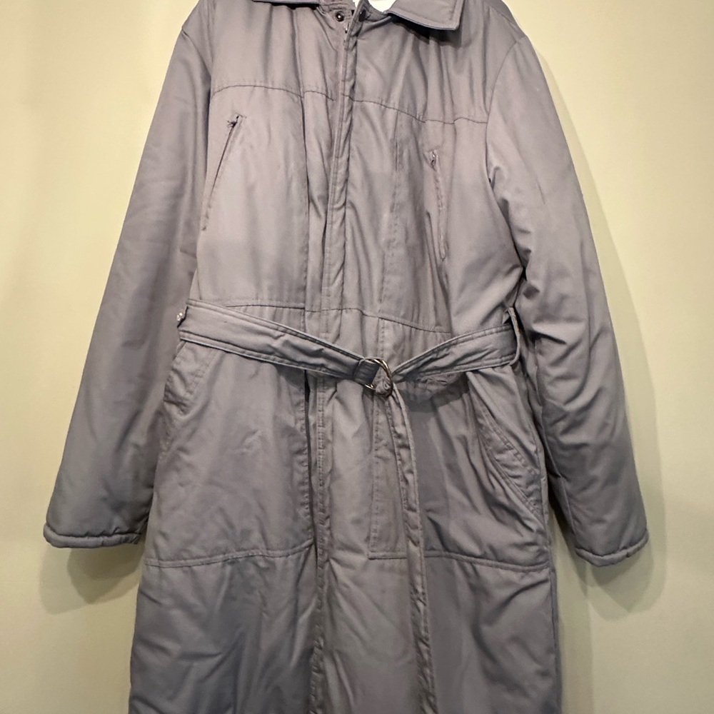Women's Classic Gray Belted Puffer Coat